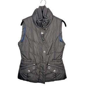 CALVIN KLEIN / gray full zip puffer vest / S